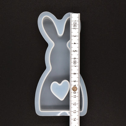 Silikonform Hase mit Herz Gießform Ostern Kaninchen Deko für Raysin ca. 12,5 cm