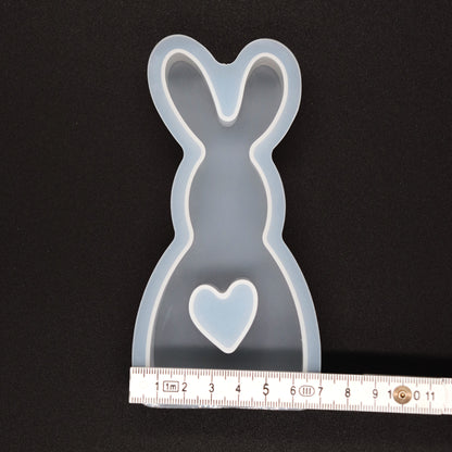 Silikonform Hase mit Herz Gießform Ostern Kaninchen Deko für Raysin ca. 12,5 cm