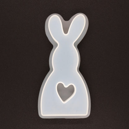 Silikonform Hase mit Herz Gießform Ostern Kaninchen Deko für Raysin ca. 12,5 cm