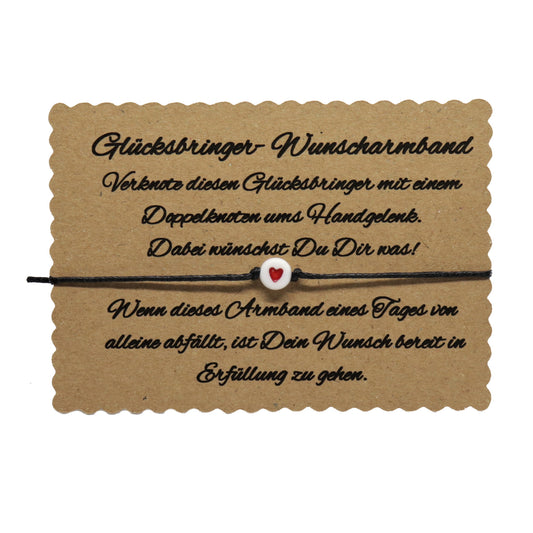 Wunscharmband mit Herz in Rot Geschenke unter 5 Euro